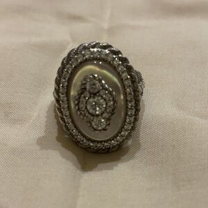 Judith Ripka Sterling Mother of Pearl/Cubic Zirconia Ring
